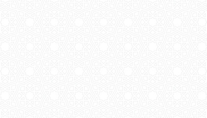 Poster - islamic background with arabic hexagonal ornament and arabian seamless geometric pattern texture use for ramadan wallpaper and eid banner