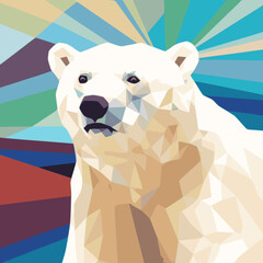 Wall Mural - Polar Bear. In the style of a flat minimalist colors SVG vector