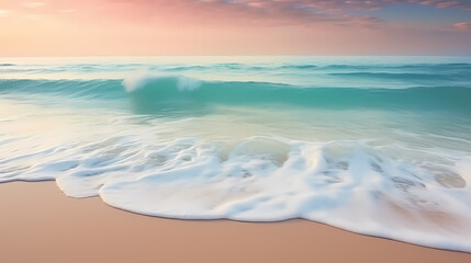 Canvas Print - Aerial view of beautiful beach, simple, calm composition in clear blue