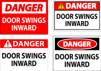 Canvas Print - Danger Sign, Door Swings Inward