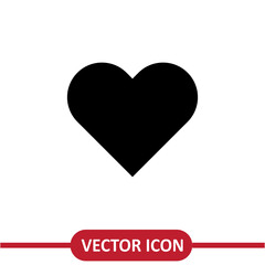 Poster - Heart icon vector. black heart illustration on white background..eps