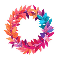 Wall Mural - Wreath. In the style of a flat minimalist colors SVG vector