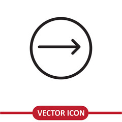 Poster - Right arrow, Next button vector, simple flat liner illustration on white background..eps