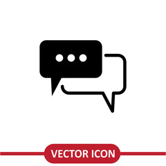 Poster - Speech bubble icon, simple Chat sign flat illustration..eps
