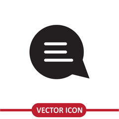 Poster - Speech bubble vector simple black illustration on white background..eps