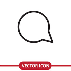 Poster - Speech bubble vector, simple flat liner illustration on white background..eps