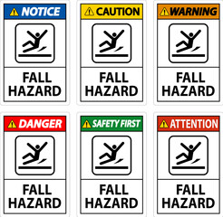 Wall Mural - Caution Sign, Fall Hazard