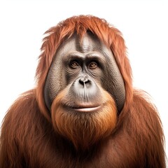 a orangutan, studio light , isolated on white background