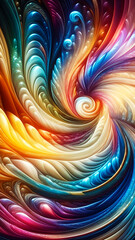 Wall Mural - abstract texture smartphone wallpaper and background with waves and curves in vivid colors. artistic