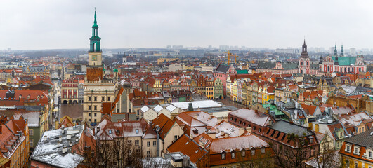 Wall Mural - Christmas view of Poznan, a city on the Warta River in western Poland