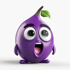 Wall Mural - Smiling and Joyful Brinjal 3D Character