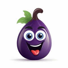 Wall Mural - Smiling and Joyful egg plant 3D Character