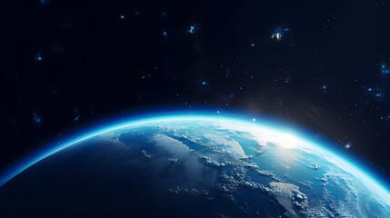 Wall Mural - earth in the cosmic sky, abstract space background of a planet in the universe