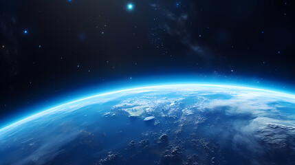 Wall Mural - earth in the cosmic sky, abstract space background of a planet in the universe