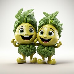 Wall Mural - Smiling and Joyful Spinach 3D Character