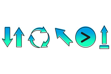 Poster - Set of line arrows, directions. Vector illustration. EPS 10.