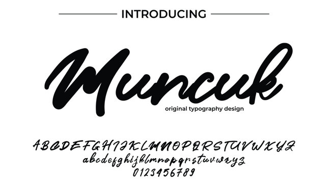 Muncuk Stylish brush painted an uppercase vector letters, alphabet, typeface