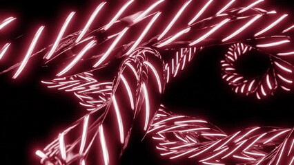 Aufkleber - Neon lines swirl in dark cyberspace. Design. Movement of neon lines on swirling spiral in dark. Glowing neon lines move in spirals