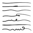 Vector collection of hand drawn lines, brush lines, brush strokes, underline
