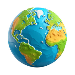 Wall Mural - 3D Planet Earth Isolated on Transparent Background
