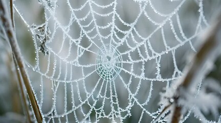 Wall Mural - a close up of a spider web on a plant