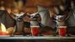 As they sip their red drinks from tiny cups bats dressed as vampires can be heard swapping stories about the scariest humans theyve encountered including one who tried to