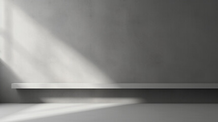 Fototapete - Abstract gray studio background for product presentation with shadow and light.  Generative Ai. 