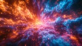 Fototapeta Kosmos - Incredibly beautiful galaxy in outer space. Nebula night starry sky in rainbow colors.