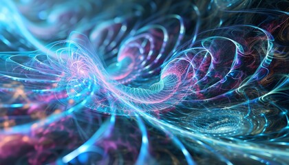 Wall Mural - Radiant Wave Oscillations, Abstract Scalar Visuals, generative ai