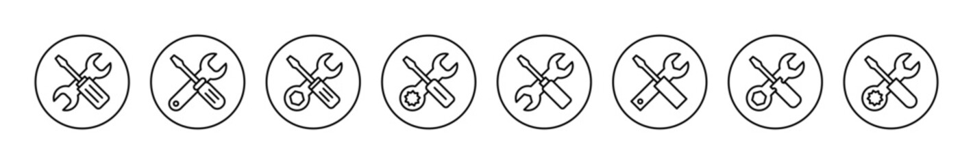 Wall Mural - Repair tools icon vector. tool sign and symbol. setting icon. Wrench and screwdriver. Service