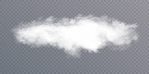 Poster - Smoke effect. Realistic vector fog effect and transparent magic fog. White steam, border of creeping smoke. Mockup of cloudy and growing smog. Vector 10 ep.