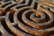 Close-up of labyrinth or maze puzzle