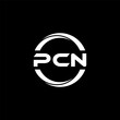 PCN letter logo design with black background in illustrator, cube logo, vector logo, modern alphabet font overlap style. calligraphy designs for logo, Poster, Invitation, etc.