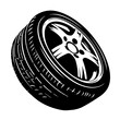 Car Tire Logo Monochrome Design Style