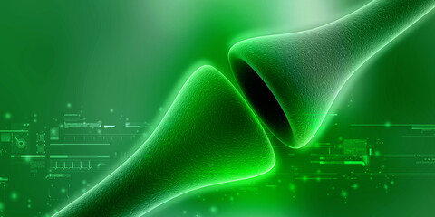 Wall Mural - synapse and neuron cells sending electrical chemical signals. 3d rendering