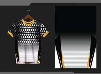 Sticker - Vector abstract black and white sport jersey mockup template