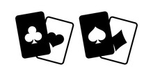 Playing Cards Icons Isolated On White Background.