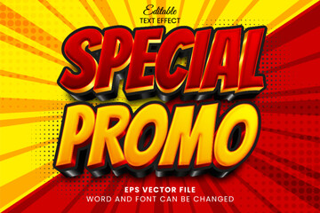 Poster - special promo comic style 3d editable vector text effect. promotion text style