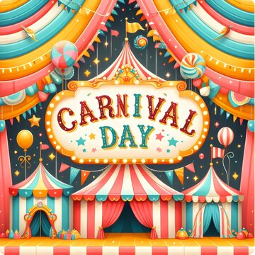 carnival with a Ferris wheel in the background Generative Ai