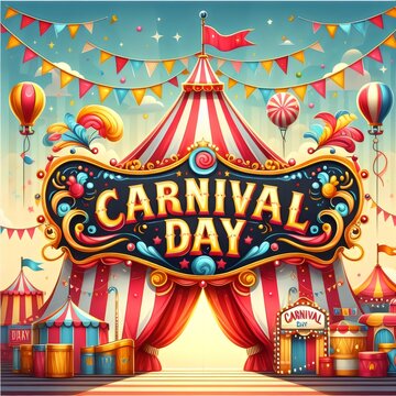 carnival with a Ferris wheel in the background Generative Ai