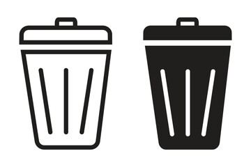 Poster - bin icon. trash can symbol vector illustration on transparent background.