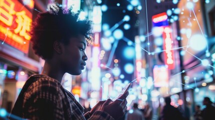 Poster - Digital Empowerment: Navigating Urban Connectivity. african american, wireless