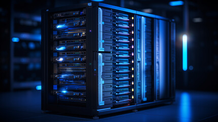 Poster - data server of tech company, modern digital technology business