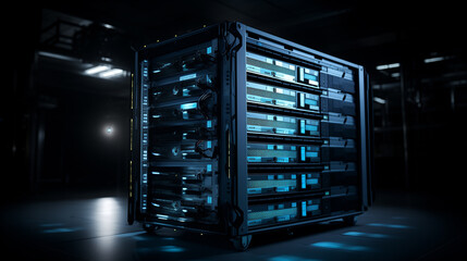 Poster - data server of tech company, modern digital technology business
