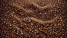 A Seamless Pattern Of Rich, Dark Coffee Beans, Filling The Entire Frame Without Any Borders - Generative AI