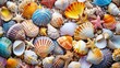 © CrazyJuke - Various colorful seashells create a captivating background, Ai Generated.