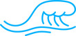 © Vector Tradition - Wave line icon, sea and ocean ripple water. Tsunami or ocean storm blue wave abstract linear pictogram, river water stream or sea curly splash thin line vector icon or minimalistic symbol