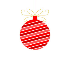 Sticker - Christmas ball icon isolated on transparent background