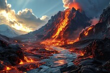 Eruption. Lava Flows