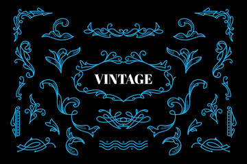 Wall Mural - vintage ornaments flourish baroque frame vector